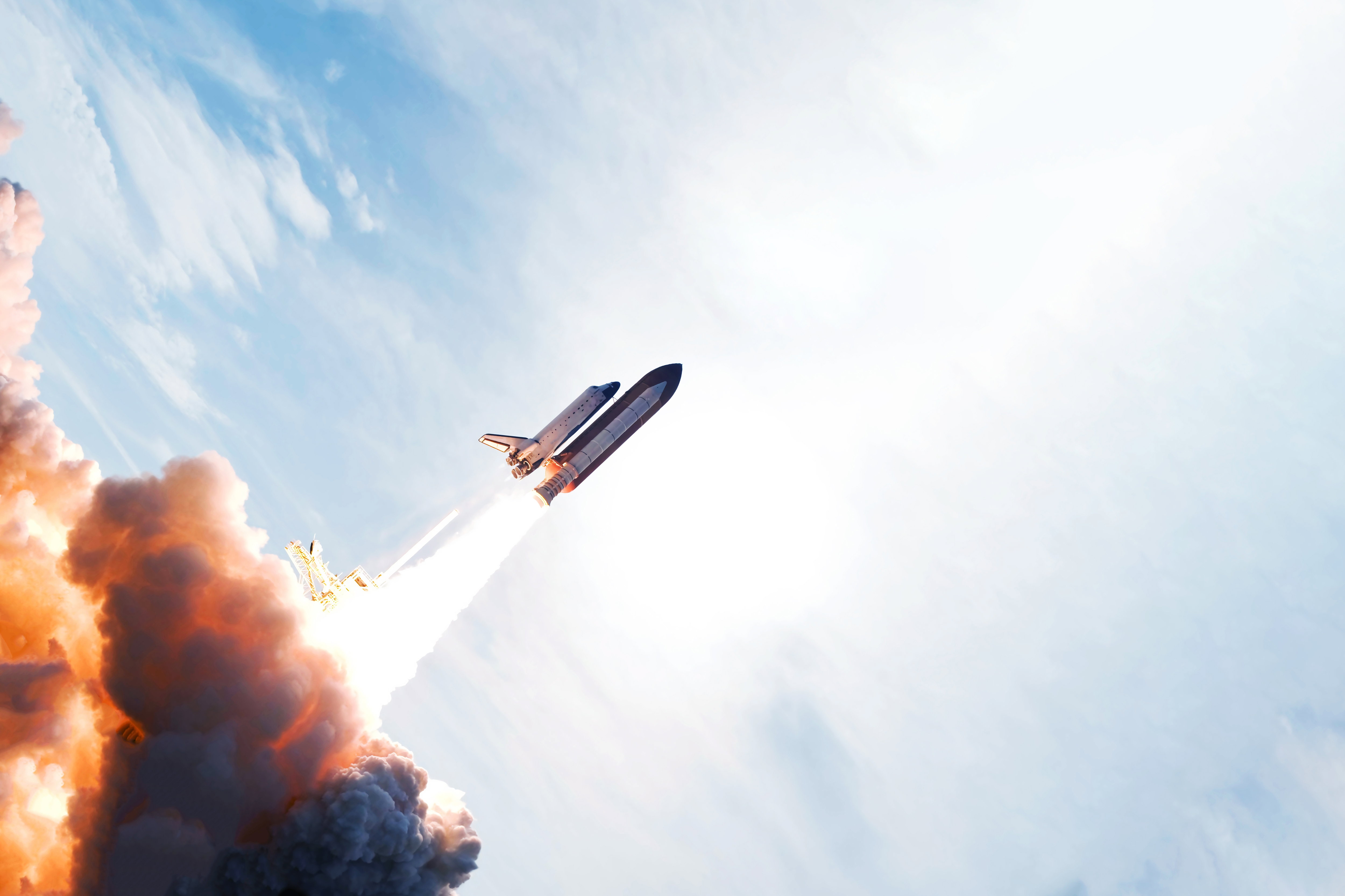 Launch,Of,A,Space,Shuttle,Into,Space.,Elements,Of,This