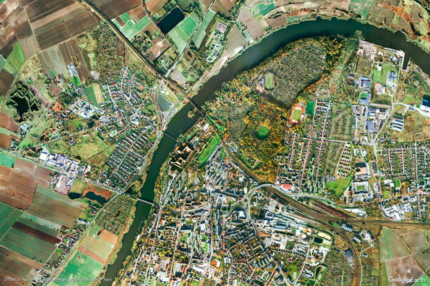 Malbork – widok z Google Earth View
