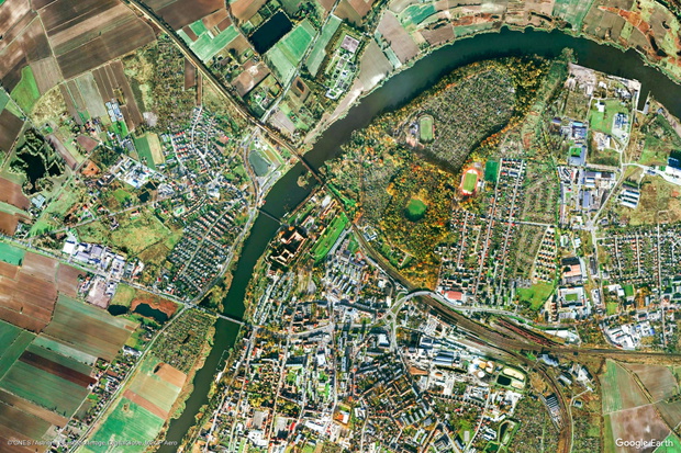 Malbork – widok z Google Earth View