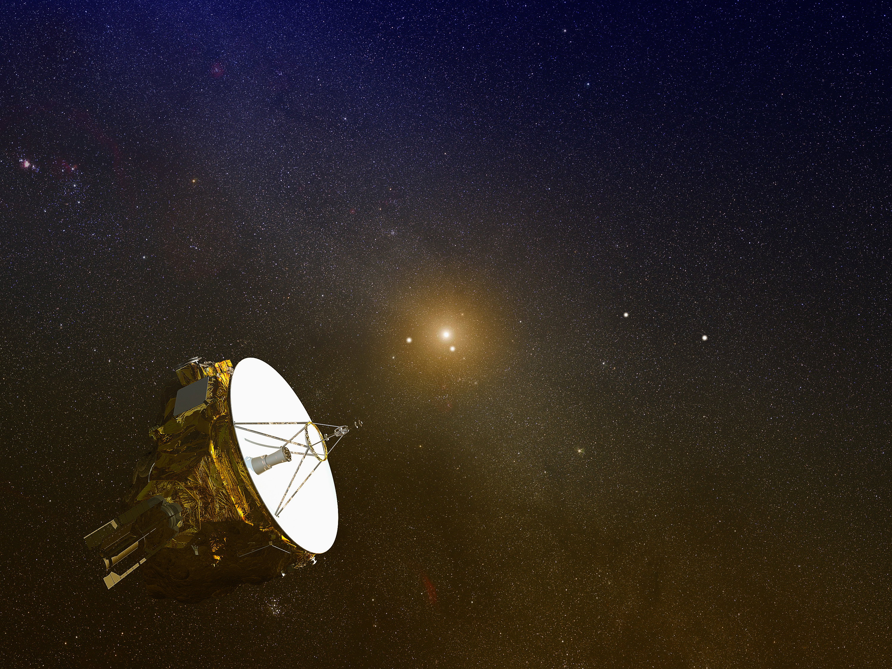 New Horizons fot. ASA/ESA/G. Bacon (STScI); NASA/Johns Hopkins University Applied Physics Laboratory/Southwest Research Institute; kolaż Jan Sochaczewski