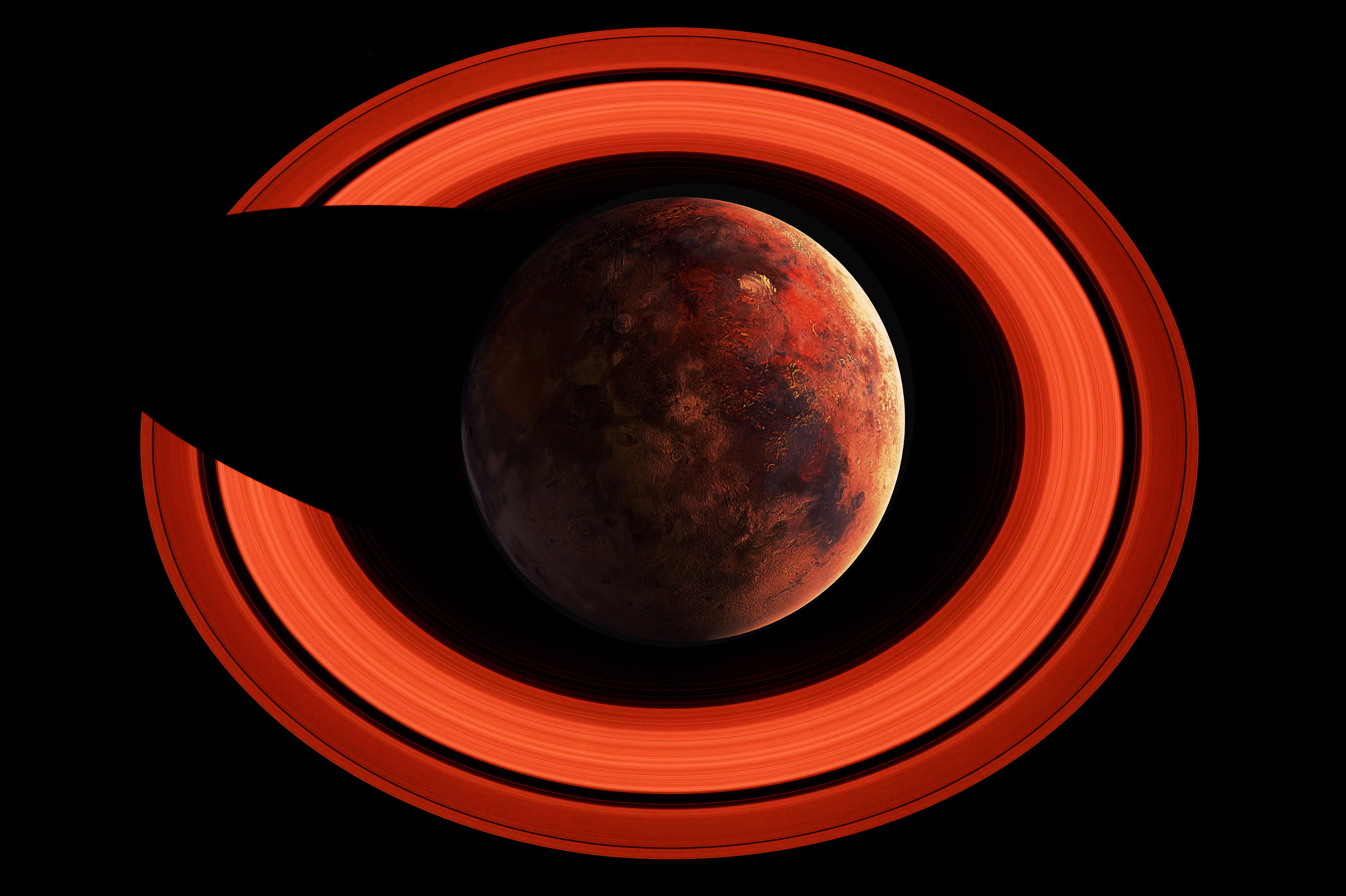 Mars pierścienie Podpis: NASA/JPL/Space Science Institute/Gordan Ugarkovic; NASA/Vanit Janthra; kolaż Jan Sochaczewski