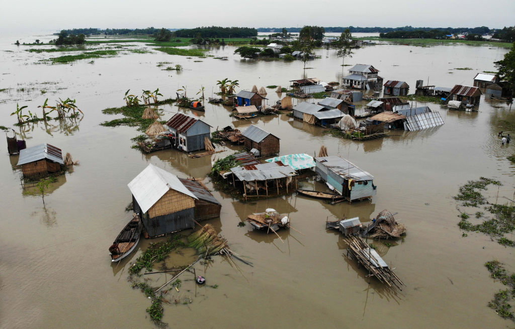 Skutki ostatniej powodzi w Bangladeszu (Photo by Sony Ramany/NurPhoto via Getty Images)