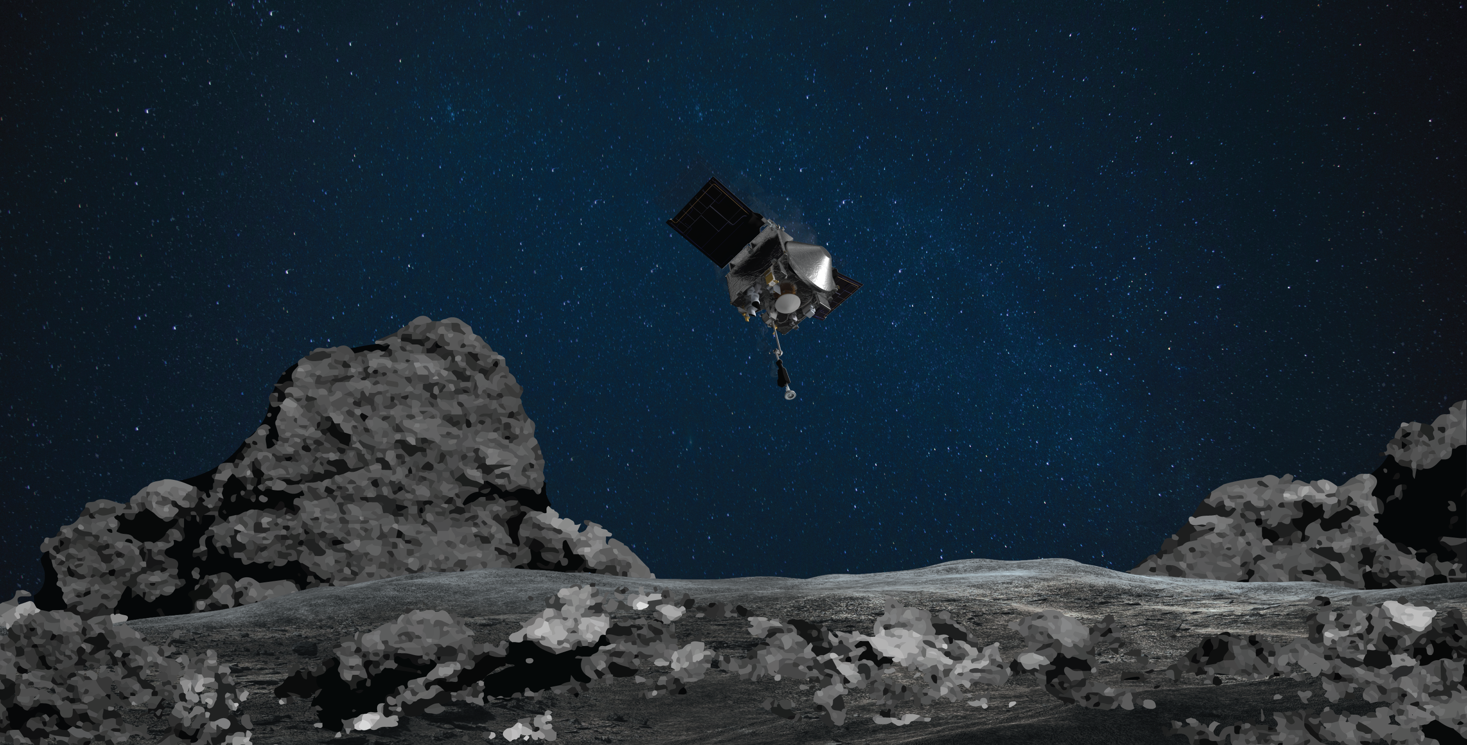 Misja NASA OSIRIS-REx przygotowuje się do dotknięcia powierzchni asteroidy Bennu. (Credits: NASA/Goddard/University of Arizona)