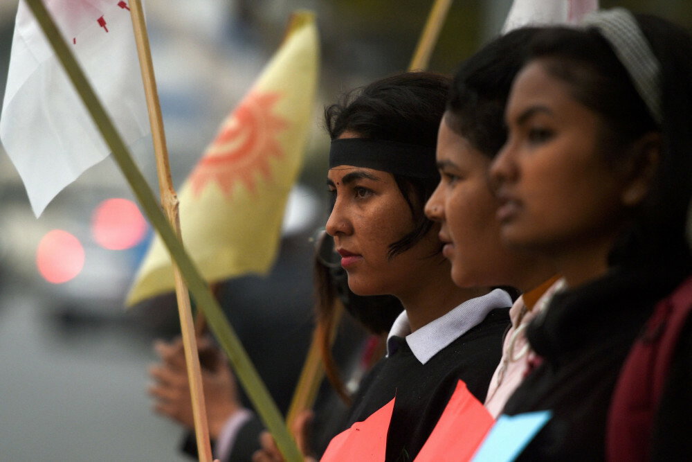 Protest kobiet w Katmandu