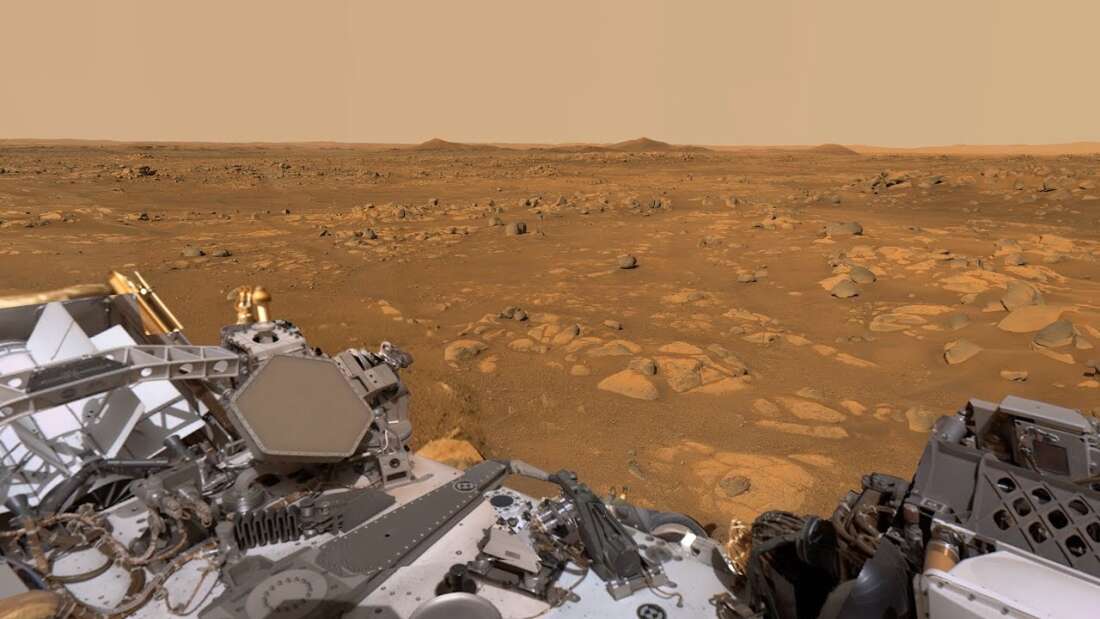 Obecnie Percy prowadzi badania na terenie Krateru Jezero (fot. NASA/JPL)