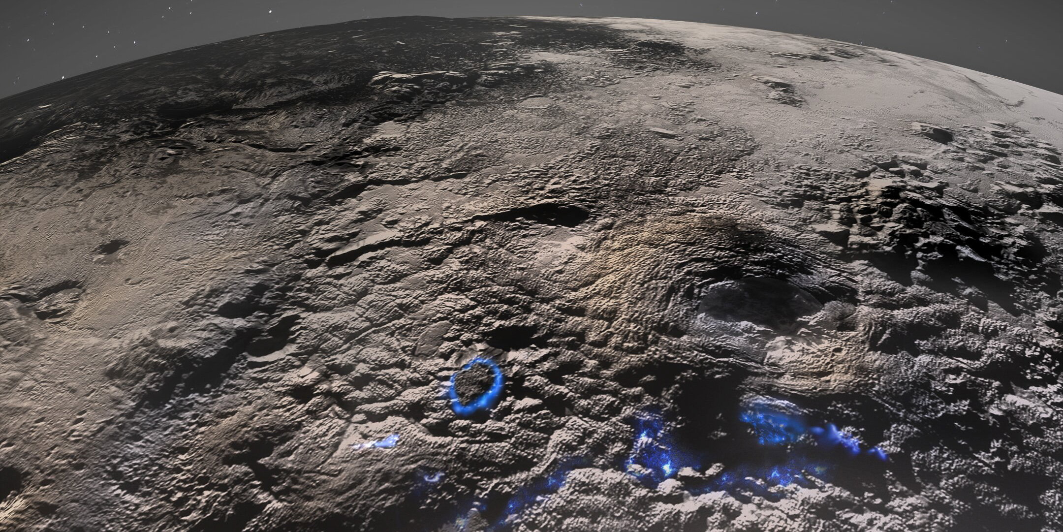 Naukowcy potwierdzili, że na Plutonie znajdują się gigantyczne lodowe wulkany. „Mogą ciągle być aktywne” (fot. NASA/Johns Hopkins University Applied Physics Laboratory/Southwest Research Institute/Isaac Herrera/Kelsi Singer)