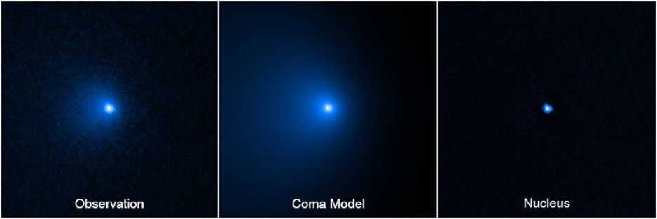 W stronę Ziemi zmierza kosmiczny relikt sprzed 4 mld lat. To kometa o największym jądrze, jakie kiedykolwiek odkryto (fot. NASA, ESA, Man-To Hui (Macau University of Science and Technology), David Jewitt (UCLA). Image processing: Alyssa Pagan (STScI))