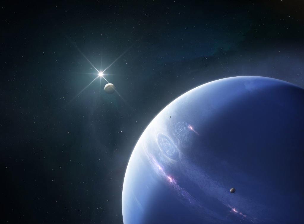 Neptun ciekawostki. Na tej planecie diamenty spadają z nieba! Co wiemy o ósmej planecie Układu Słonecznego? (fot. Tobias Roetsch/Future Publishing via Getty Images)
