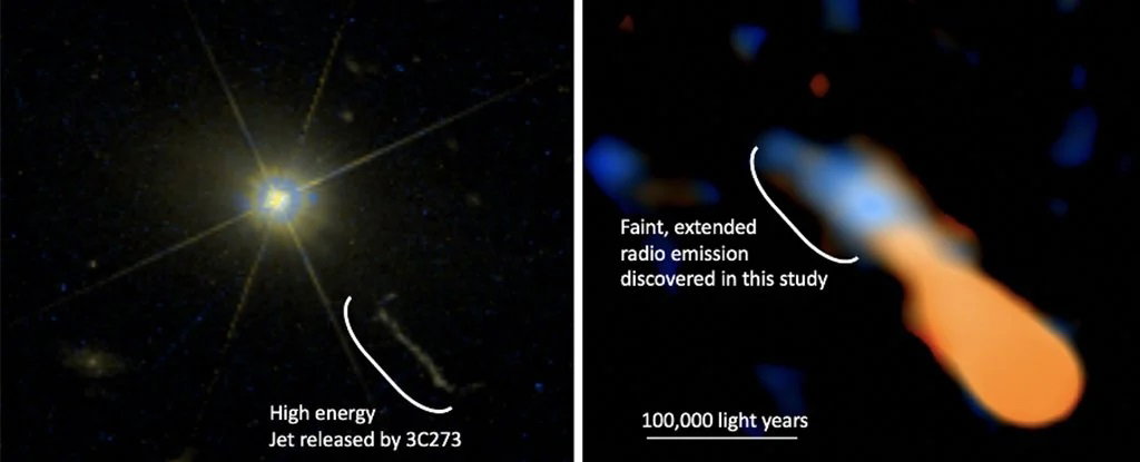 W pobliżu największego znanego kwazara odkryto dwa niezidentyfikowane obiekty. Czym mogą być? (fot. Komugi et al., NASA/ESA Hubble Space Telescope)