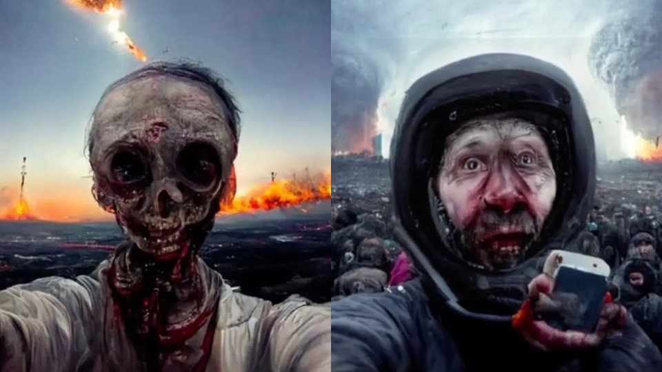 Sztuczna inteligencja wygenerowała ostatnie selfie ludzi. Czy tak będzie wyglądał koniec świata?