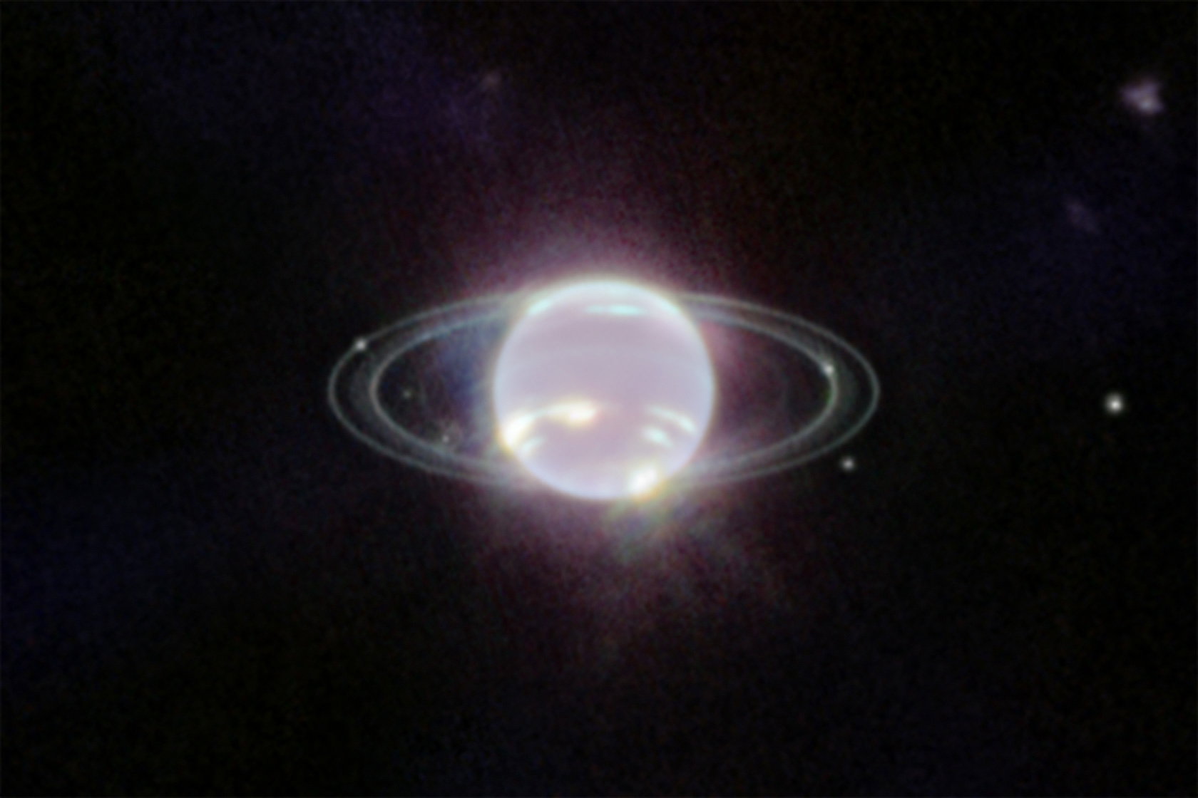 Dzięki Teleskopowi Webba po raz pierwszy od 33 lat widzimy dokładnie pierścienie Neptuna. Są niesamowite! (Fot.  NASA, ESA, CSA, STScI)