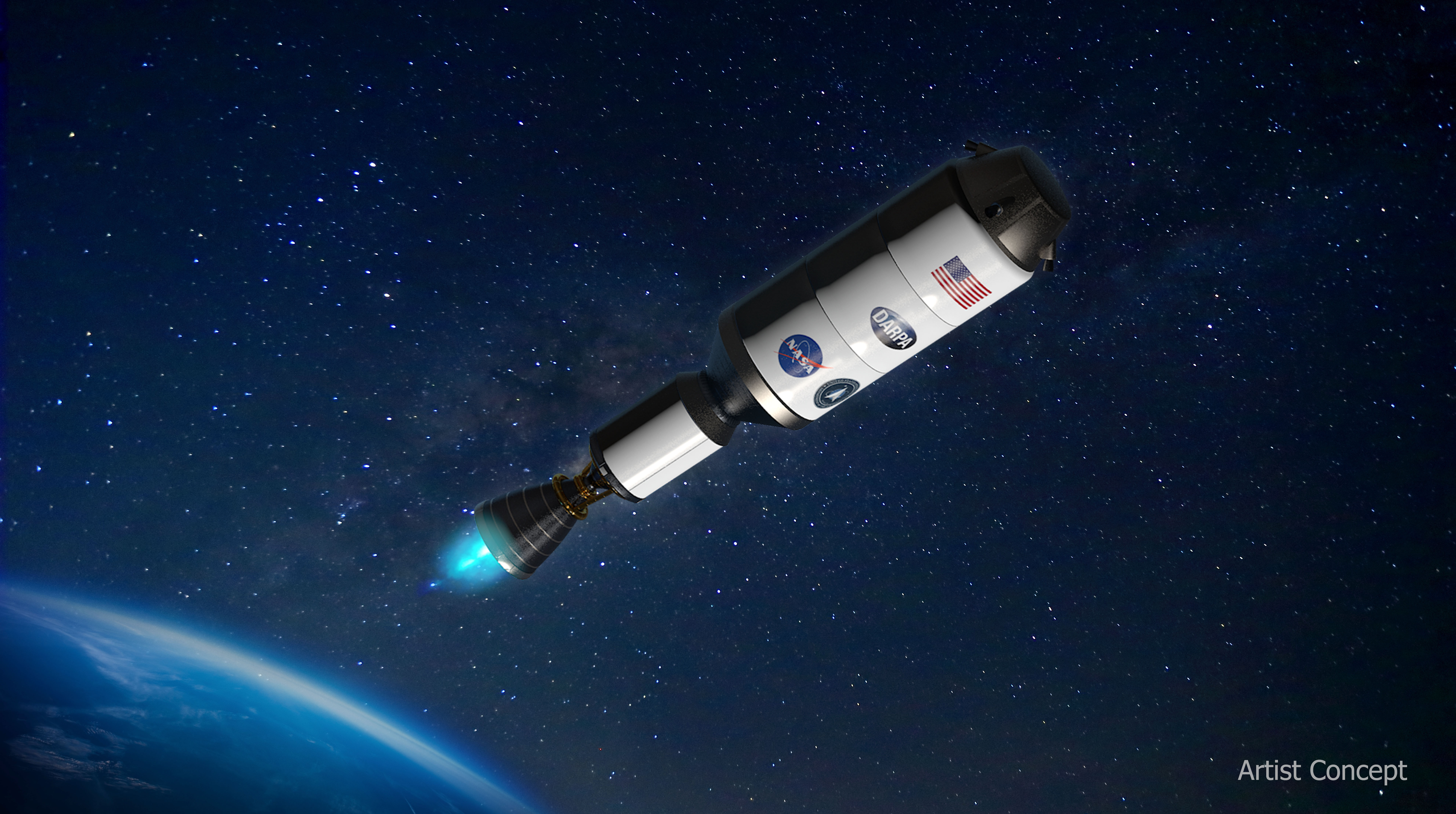 NASA zbuduje nową rakietę z napędem nuklearnym. Dzięki niej dolecimy na Marsa w ciągu zaledwie 45 dni (fot. DARPA)