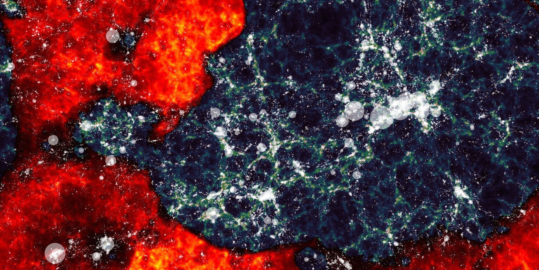 Pierwsze gwiazdy we Wszechświecie mogły być cięższe niż sto tysięcy Słońc. Co się z nimi stało? (fot. Paul Geil & Simon Mutch/The University of Melbourne)