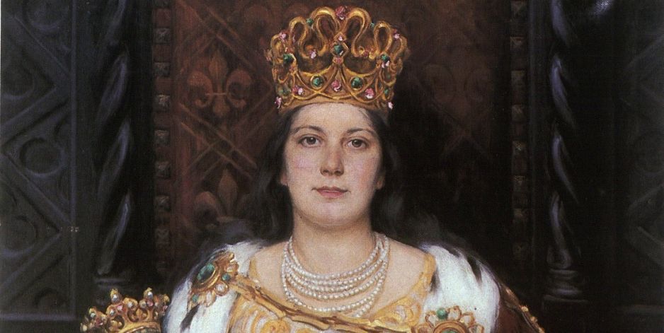Jadwiga Andegaweńska – rekonstrukcja twarzy. Jak wyglądała młodziutka królowa Polski i skąd to wiemy? (fot. Maria Poprzęcka "Polskie malarstwo salonowe", 1991)