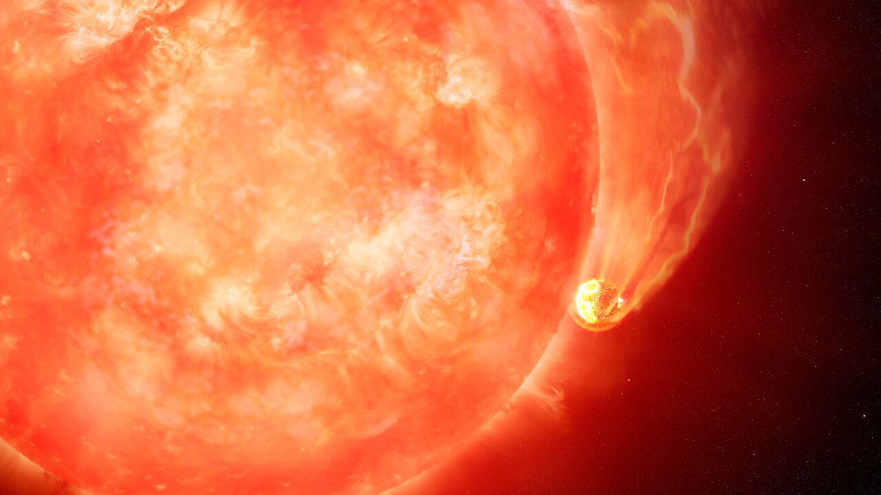 Tak właśnie umrze Ziemia. Po raz pierwszy zobaczyliśmy, jak gwiazda pożarła własną planetę (ryc. International Gemini Observatory/NOIRLab/NSF/AURA/M. Garlick/M. Zamani, CC0)
