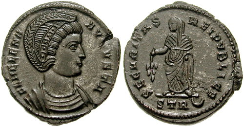 Kim była święta Helena? I dlaczego jej imieniem nazwano wyspę na Atlantyku? (fot. Classical Numismatic Group, Inc. http://www.cngcoins.com, Wikimedia Commons,  CC-BY-SA-3.0)