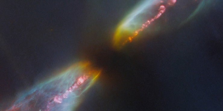Kolejne niesamowite zdjęcie z Teleskopu Webba! Ten miecz świetlny to dżety produkowane przez młodą gwiazdę (fot. ESA/Webb, NASA, CSA, Tom Ray (Dublin))