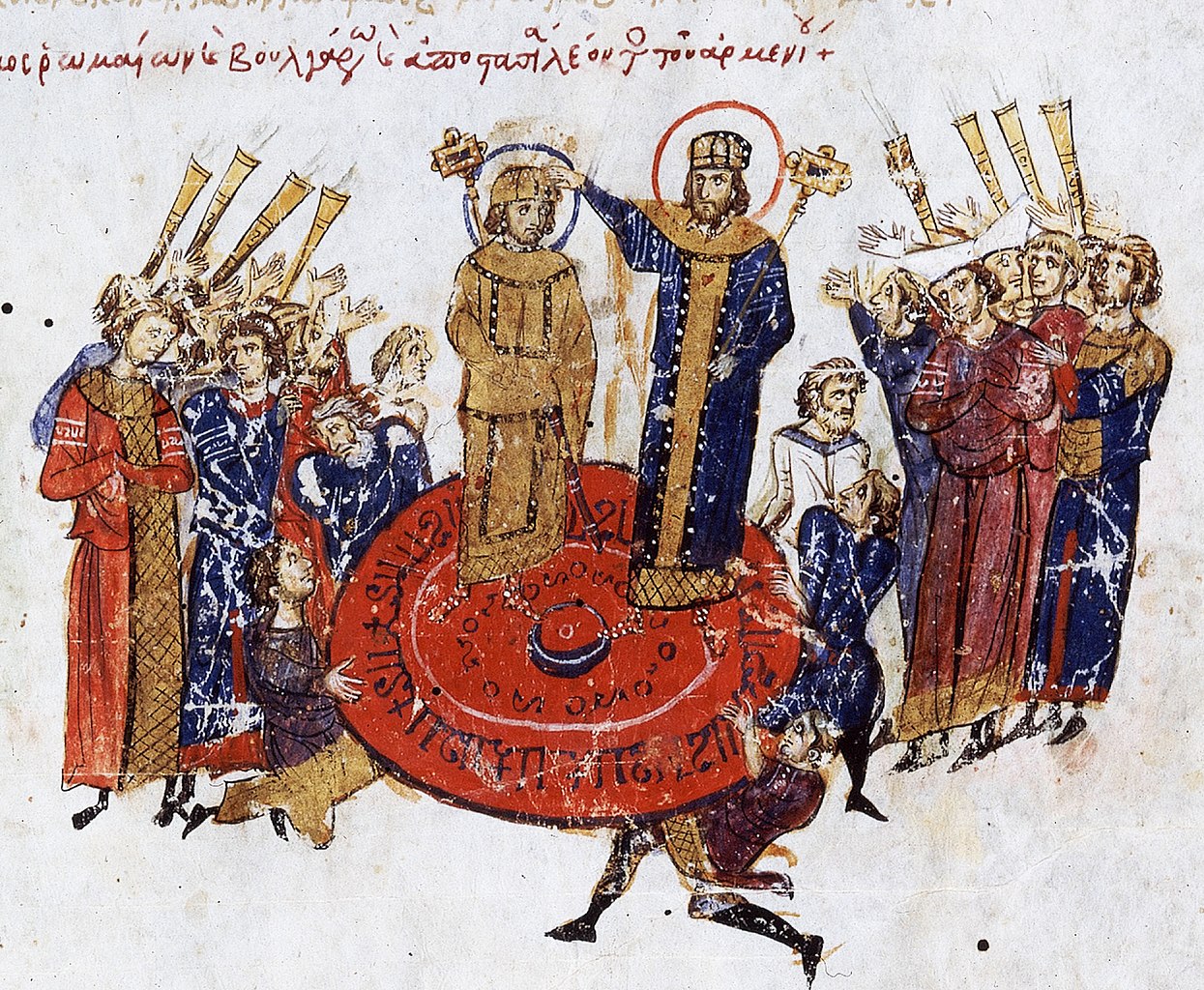 Basileus (ryc. Madrid Skylitzes, Wikimedia Commons, public domain)