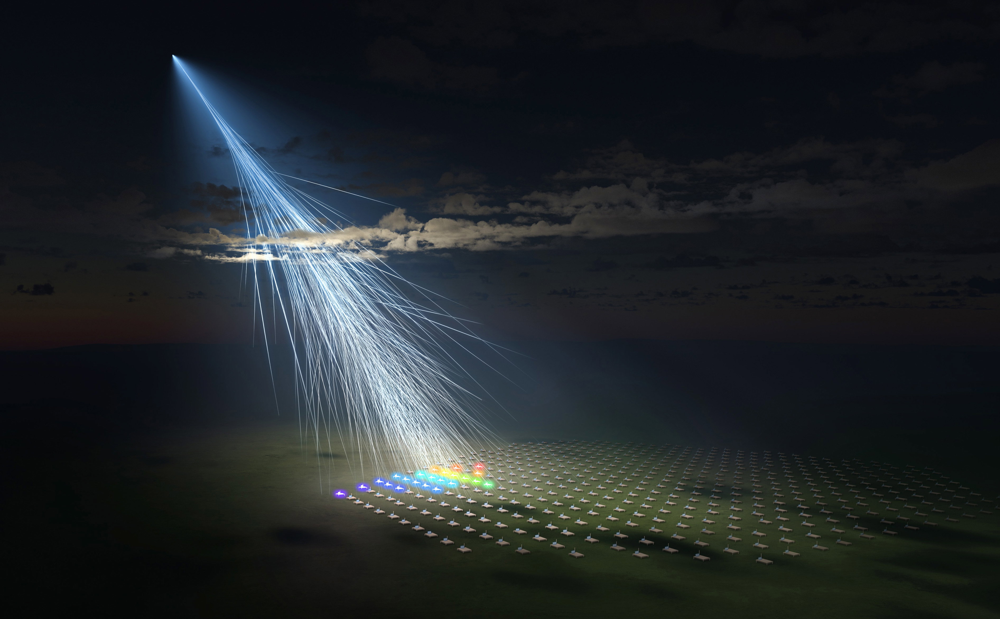 Do Ziemi dotarł wyjątkowo silny promień kosmiczny. Naukowcy nie wiedzą, skąd się wziął (ryc. Osaka Metropolitan University/L-INSIGHT, Kyoto University/Ryuunosuke Takeshige)