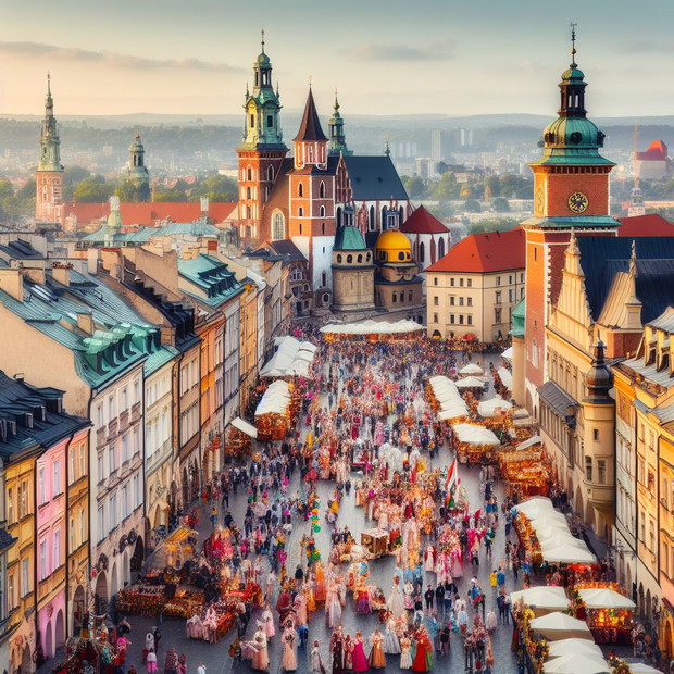Prompt: typowe polskie miasto