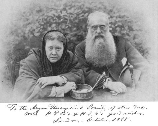 Helena Bławatska w roku 1888, ze spirytualistą (fot. Wikimedia Commons, domena publiczna)