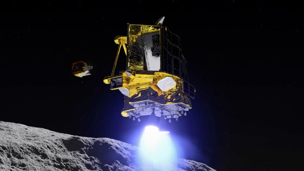 Japoński lądownik SLIM precyzyjnie osiadł na Księżycu. I na tym koniec dobrych informacji (ryc. JAXA)