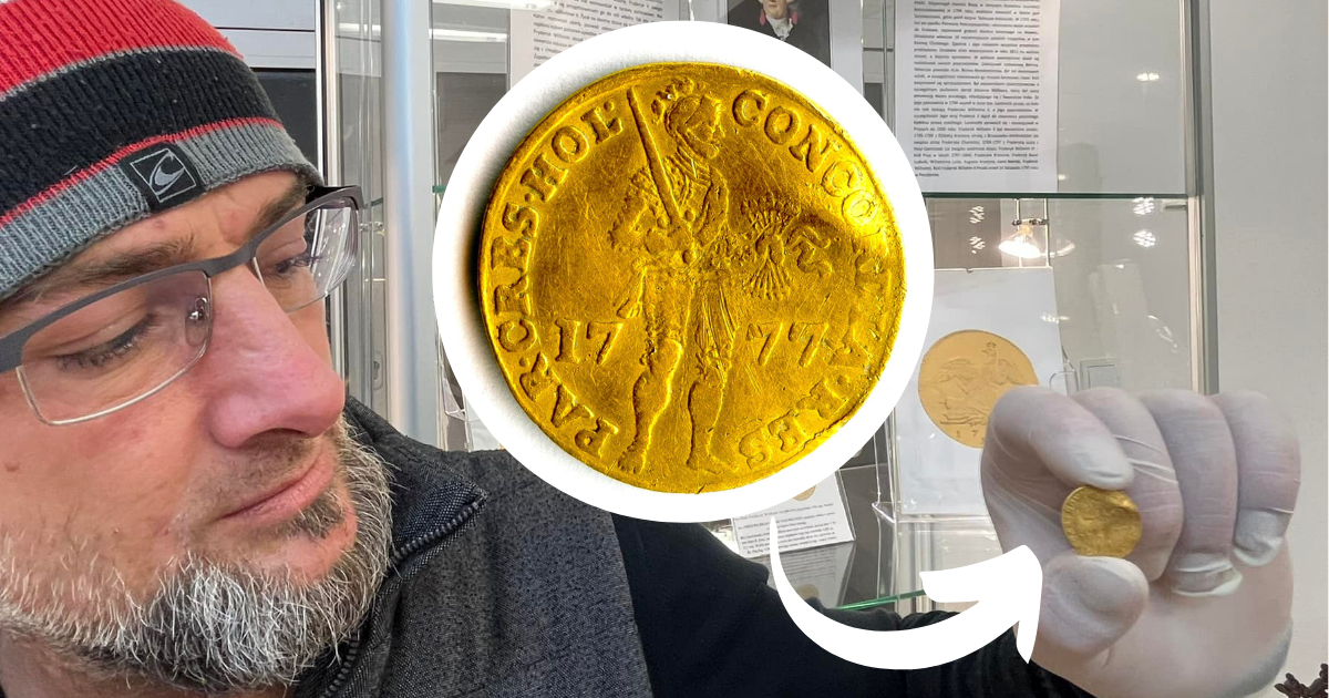 Niesamowite znalezisko w Kamieniu Pomorskim. Złoty dukat z Niderlandów sprzed kilkuset lat