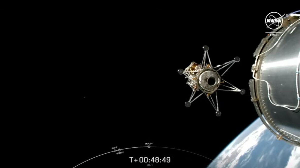 Na Księżyc leci kolejny prywatny lądownik. Czy Odyseusz dokona tego, co nie udało się poprzednikom? (fot. NASA TV)
