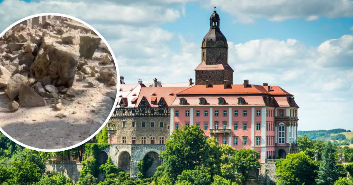Zawalił się mur zamku Książ w Wałbrzychu / fot. ewaplesna/Shutterstock