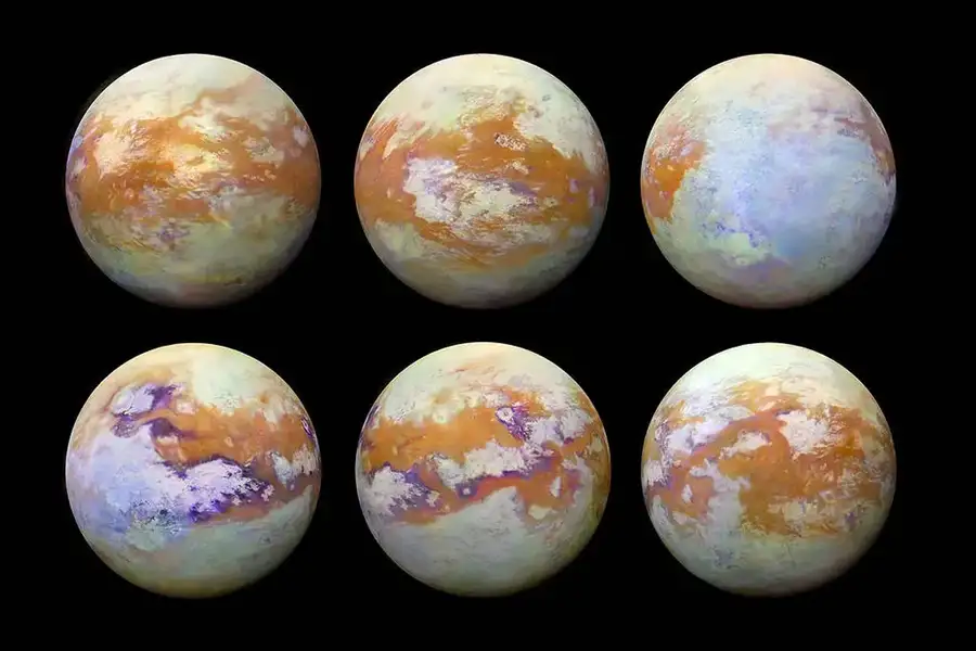 Odkryto sekret dziwnych „magicznych wysp” na Tytanie (fot. NASA/JPL-Caltech/Stéphane Le Mouélic, Virginia Pasek).