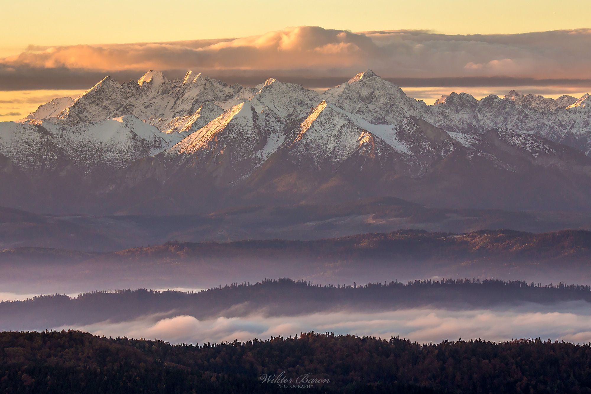 Widok z Gorców na Tatry