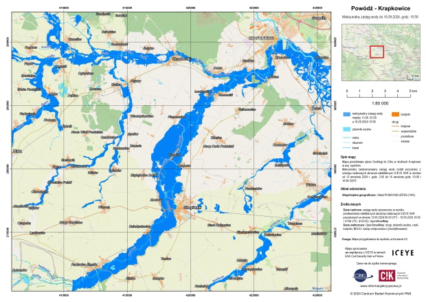 Satelitarna mapa okolic Krapkowic