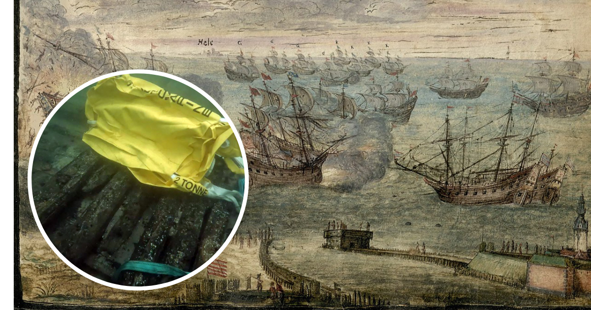 Ten statek zatonął w czasie słynnego zwycięstwa polskiej floty. Niezbędna była interwencja nurków/Fot. (L) Heinrich Böhme (1638), domena publiczna/(P) Dział Badań Podwodnych NMM
