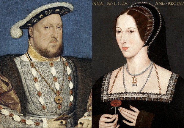 Henryk VIII wraz ze swoją żoną Anną