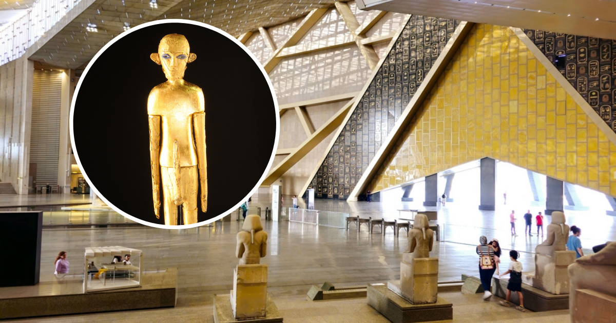 Złote figury odkryte przez polskich archeologów. Można je zobaczyć w największym muzeum Egiptu/Fot. (L) Robert Słaboński/archiwum Polskiej Ekspedycji do Wschodniej Delty Nilu, (P) Tamer A Soliman via Shutterstock