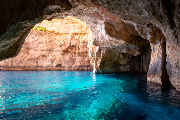 Inside the Pirate Cave, Blue Grotto, Qrendi, Malta