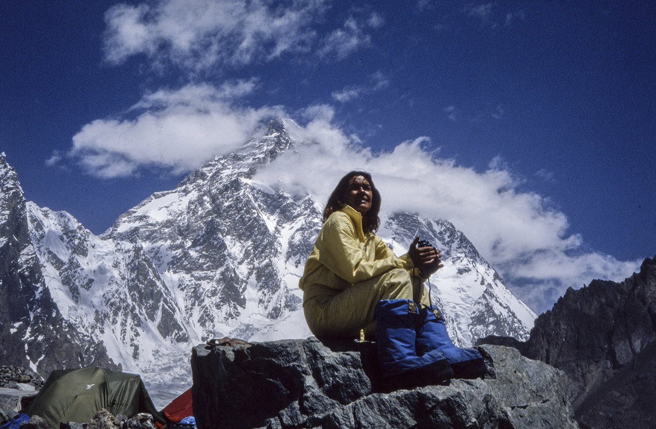 Wanda Rutkiewicz w bazie pod K2, 1986 rok.