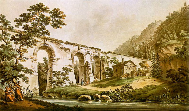 Diabelski Most w 1787 r. Akwarela Zygmunta Vogla