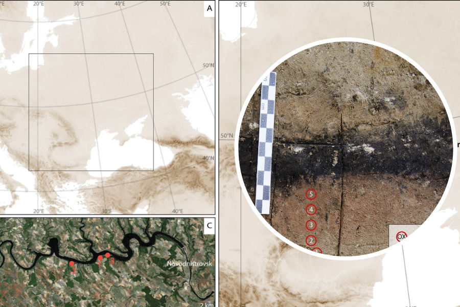 Zaawansowane metody kontroli ognia z epoki lodowcowej. Dowody z Ukrainy/Il. William Chase Murphree et al. Geoarcheology, Attribution 4.0 International