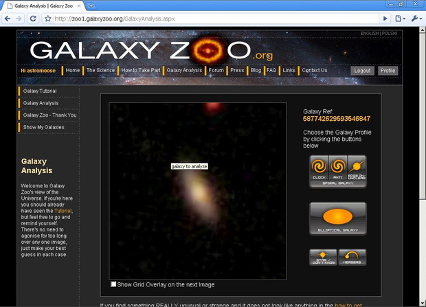 Strona główna programu Galaxy ZOO
