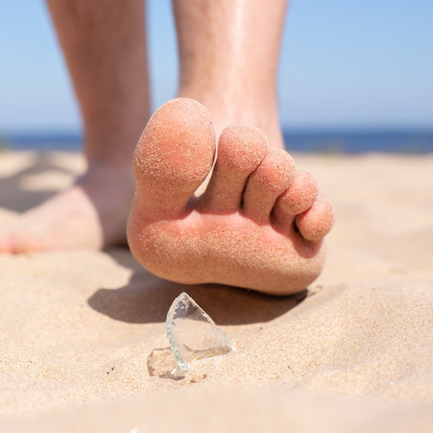 Leg,Walks,On,The,Beach,And,Runs,The,Risk,Of