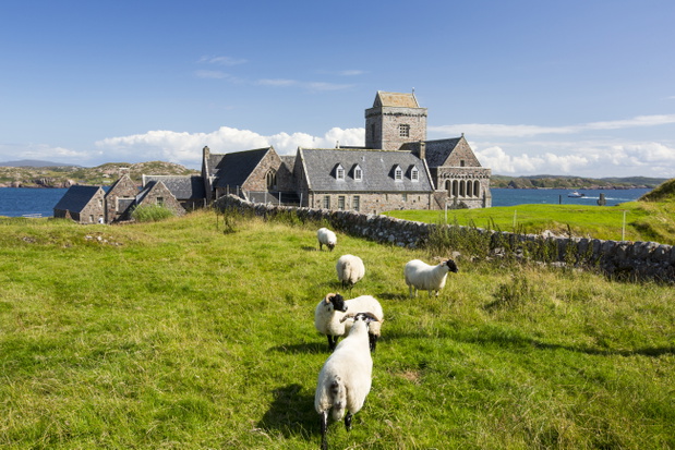 Opactwo Iona na wyspie Iona, u wybrzeży Mull, Szkocja.
