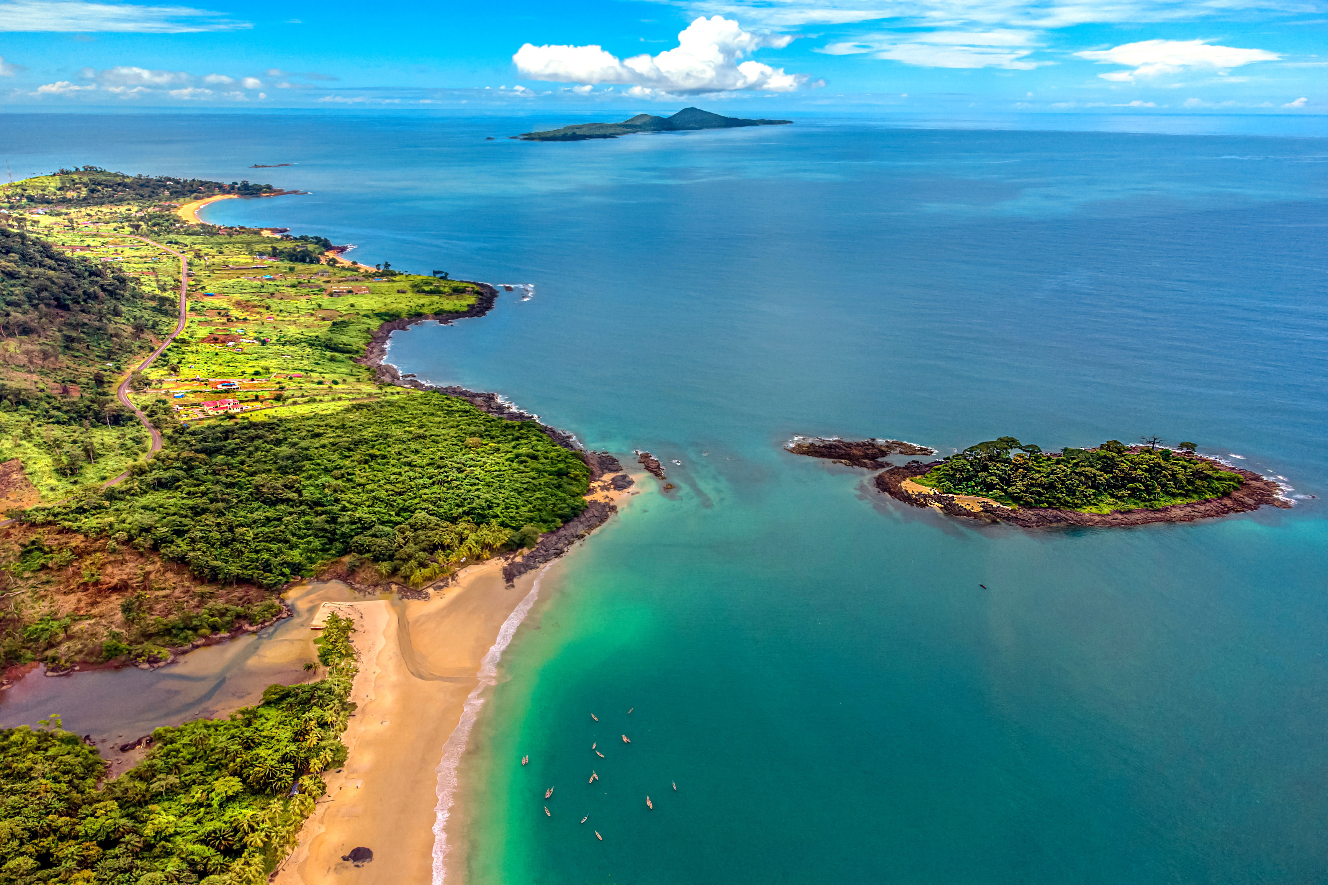 Sierra Leone, widok z lotu ptaka na plażę Bureh