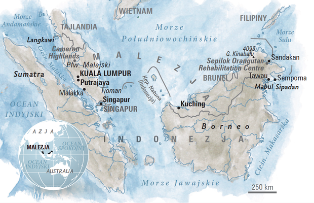 Mapa Malezji