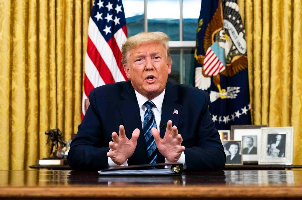Donald Trump wygłosił specjalne orędzie ws. epidemii koronawirusa (fot. Getty Images)