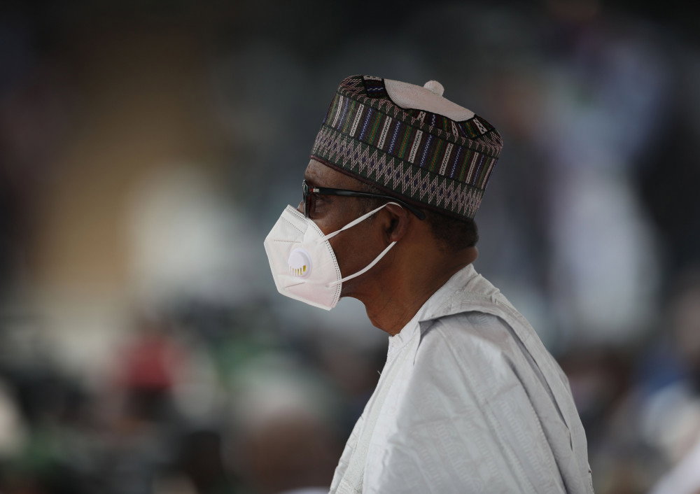 Prezydent Nigerii Muhammadu Buhari uczestniczy w obchodach 60. obchodów niepodległości kraju na Eagles Square w Abudży w Nigerii 1 października 2020 roku