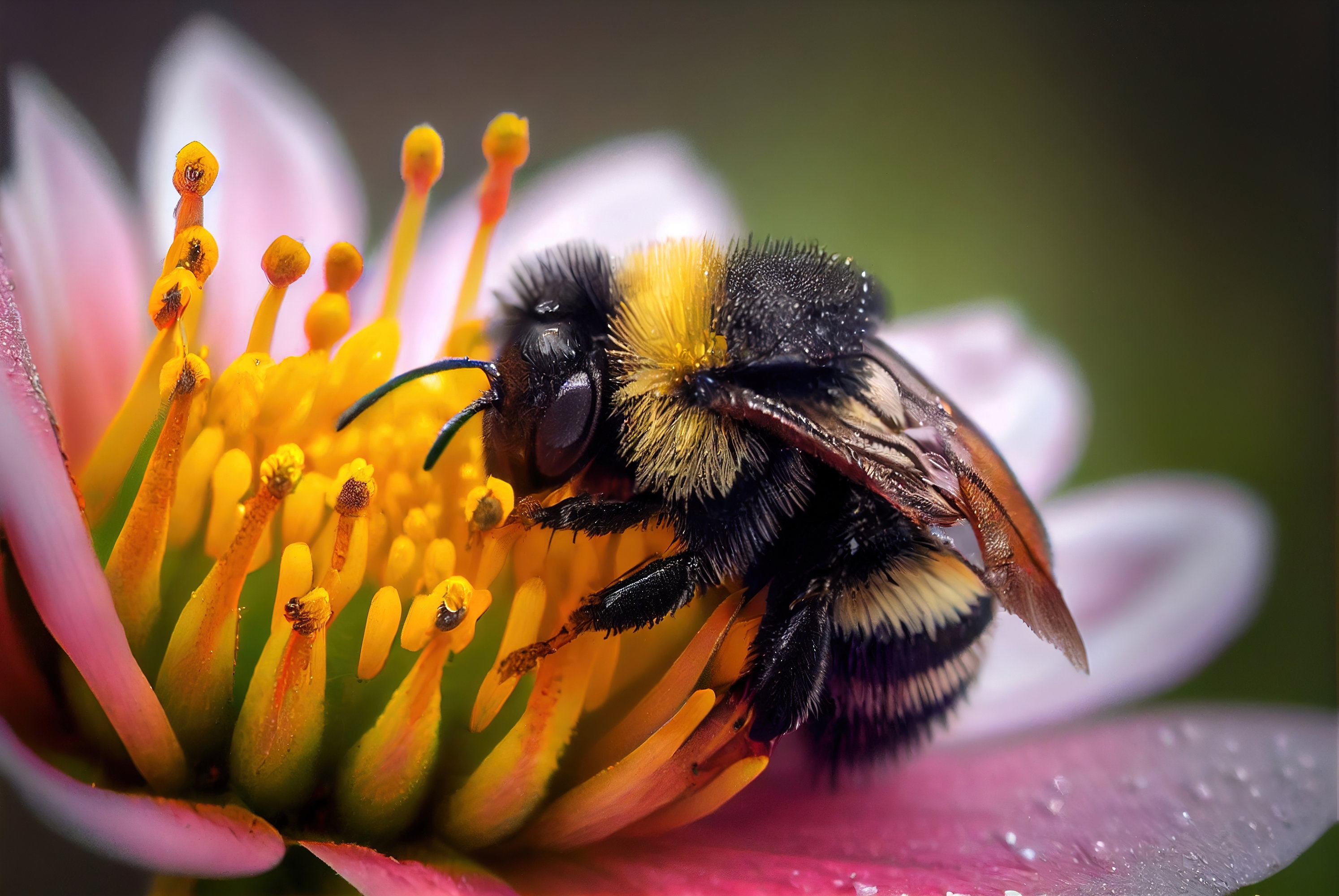 Bumblebee,On,A,Flower,Macro.,Bumblebee,Collects,Flower,Nectar