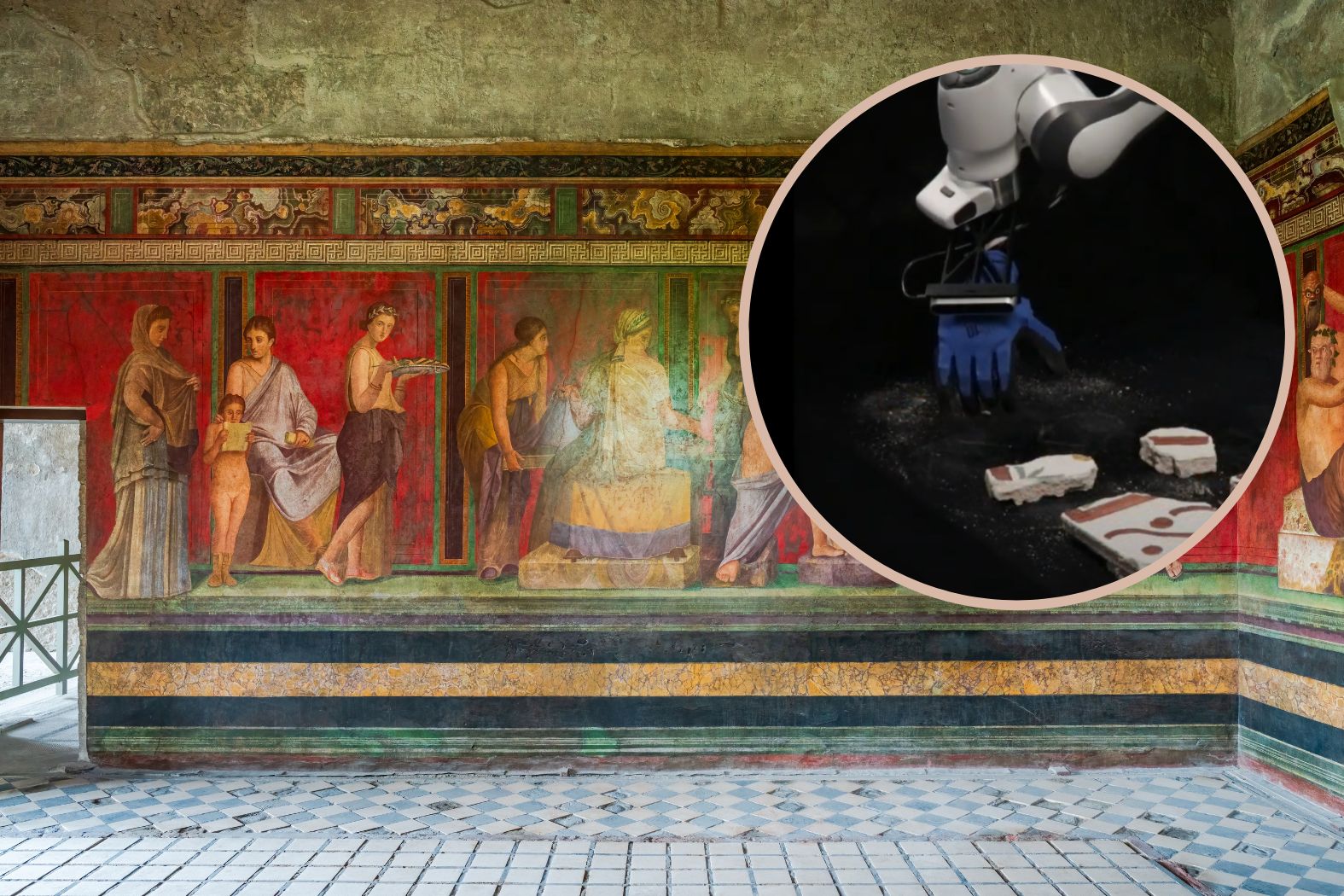 Robot poskładał zniszczone malowidła z Pompejów. Wyposażono go w niemal ludzkie dłonie