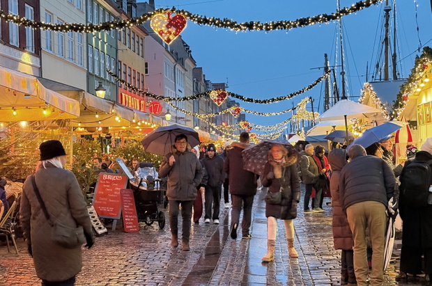 Grudniowe Nyhavn w Kopenhadze