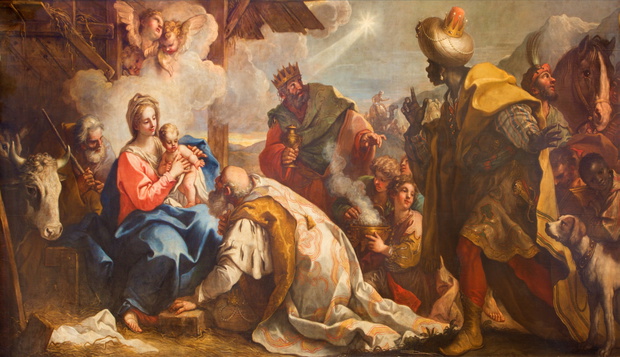 Wenecja — „Pokłon Trzech Króli”, Antonio Vassilacchi zwany l’Aliense (1556–1629), kościół San Zaccaria.